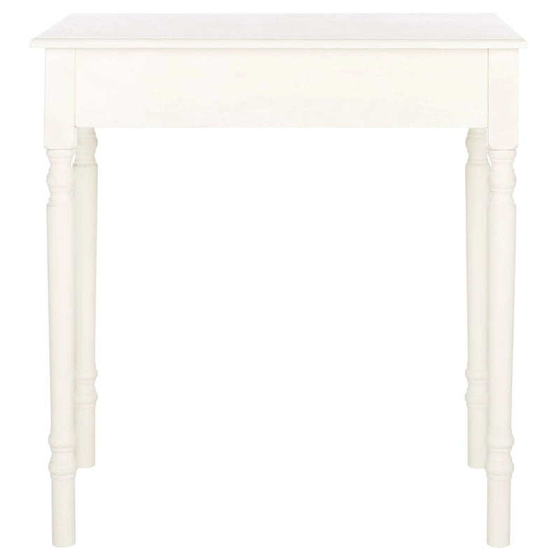 Bureau classique 1 tiroir avec pieds tournés et plateau marron foncé