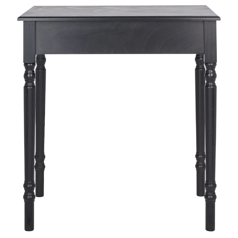 Bureau classique 1 tiroir avec pieds tournés et plateau marron foncé