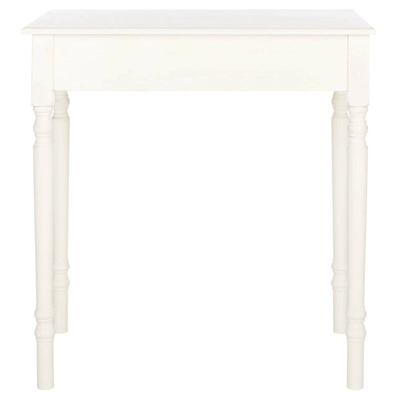 Bureau classique 1 tiroir avec pieds tournés et plateau marron foncé