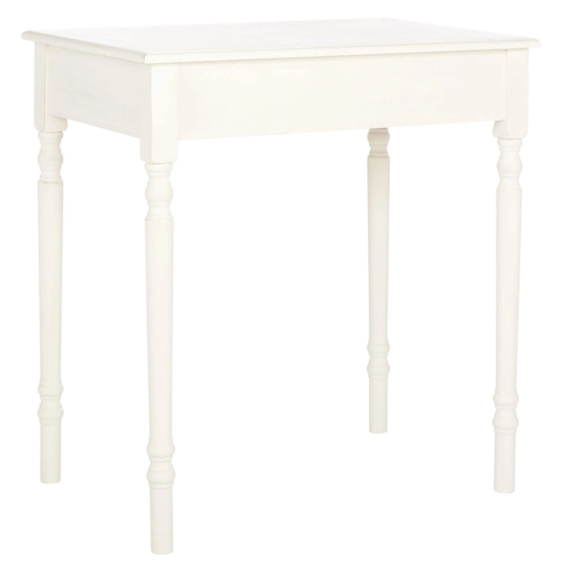 Bureau classique 1 tiroir avec pieds tournés et plateau marron foncé