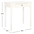 Bureau classique 1 tiroir avec pieds tournés et plateau marron foncé