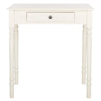 Bureau classique 1 tiroir avec pieds tournés et plateau marron foncé