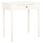 Bureau classique 1 tiroir avec pieds tournés et plateau marron foncé