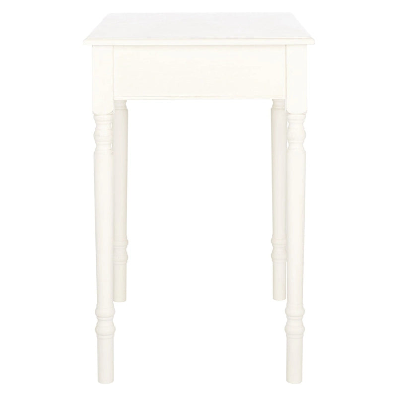 Bureau classique 1 tiroir avec pieds tournés et plateau marron foncé