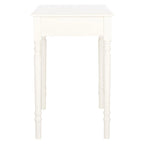 Bureau classique 1 tiroir avec pieds tournés et plateau marron foncé