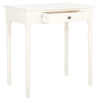 Bureau classique 1 tiroir avec pieds tournés et plateau marron foncé