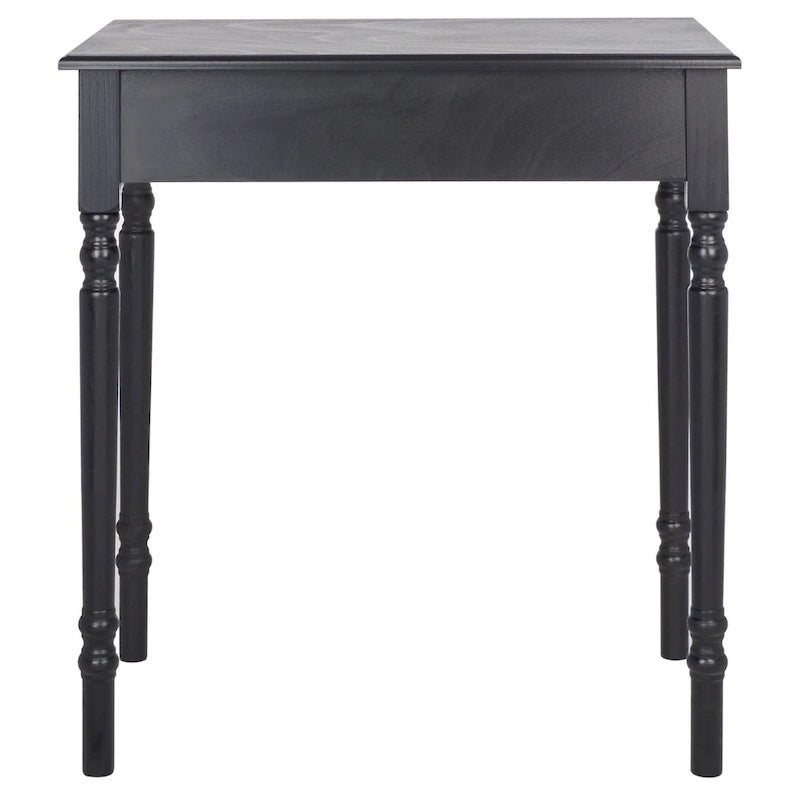 Bureau classique 1 tiroir avec pieds tournés et plateau marron foncé