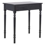 Bureau classique 1 tiroir avec pieds tournés et plateau marron foncé