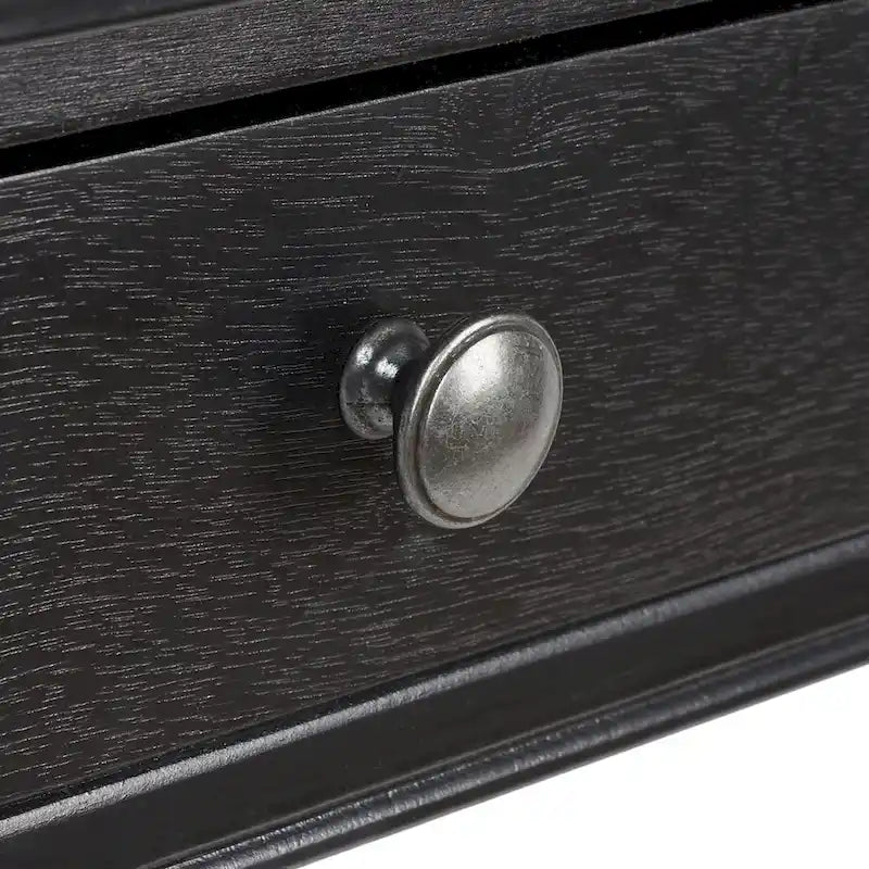 Bureau classique 1 tiroir avec pieds tournés et plateau marron foncé