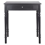 Bureau classique 1 tiroir avec pieds tournés et plateau marron foncé