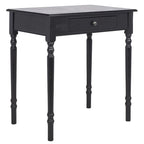 Bureau classique 1 tiroir avec pieds tournés et plateau marron foncé