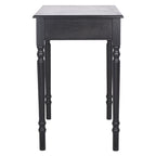Bureau classique 1 tiroir avec pieds tournés et plateau marron foncé