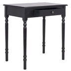 Bureau classique 1 tiroir avec pieds tournés et plateau marron foncé