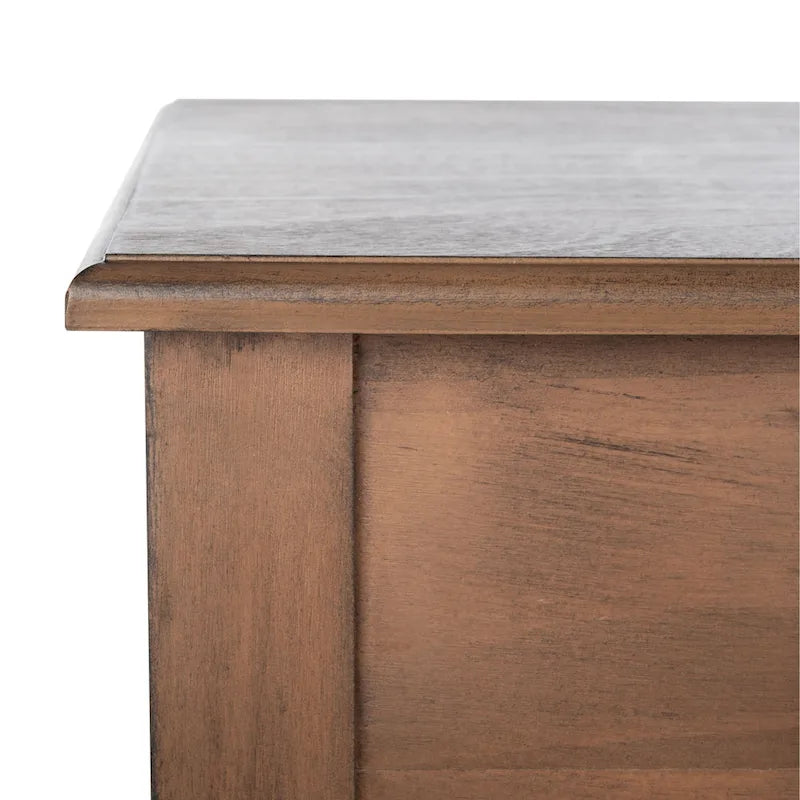 Bureau classique 1 tiroir avec pieds tournés et plateau marron foncé