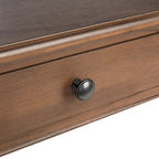Bureau classique 1 tiroir avec pieds tournés et plateau marron foncé