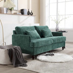 Causeuse moderne en tissu chenille, canapé causeuse rembourré à 2 places