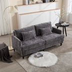Causeuse moderne en tissu chenille, canapé causeuse rembourré à 2 places