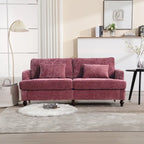 Causeuse moderne en tissu chenille, canapé causeuse rembourré à 2 places