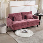 Causeuse moderne en tissu chenille, canapé causeuse rembourré à 2 places