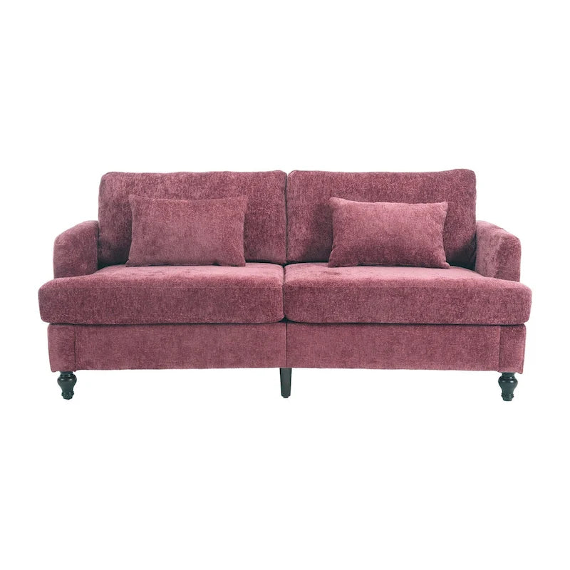 Causeuse moderne en tissu chenille, canapé causeuse rembourré à 2 places