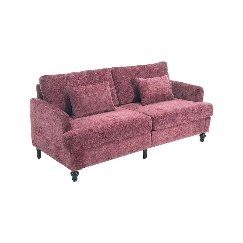 Causeuse moderne en tissu chenille, canapé causeuse rembourré à 2 places