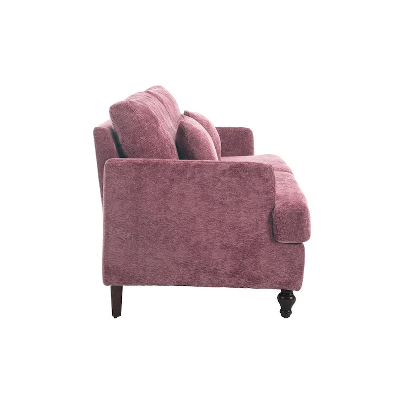 Causeuse moderne en tissu chenille, canapé causeuse rembourré à 2 places