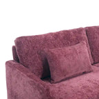 Causeuse moderne en tissu chenille, canapé causeuse rembourré à 2 places