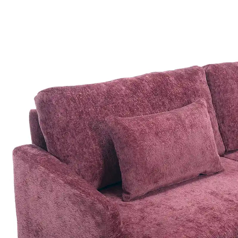 Causeuse moderne en tissu chenille, canapé causeuse rembourré à 2 places