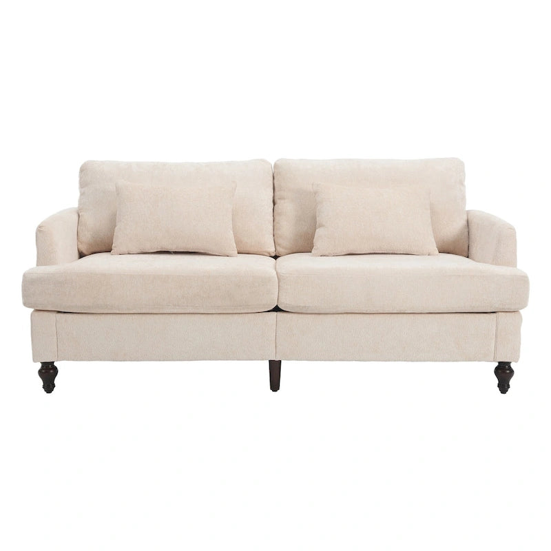 Causeuse moderne en tissu chenille, canapé causeuse rembourré à 2 places