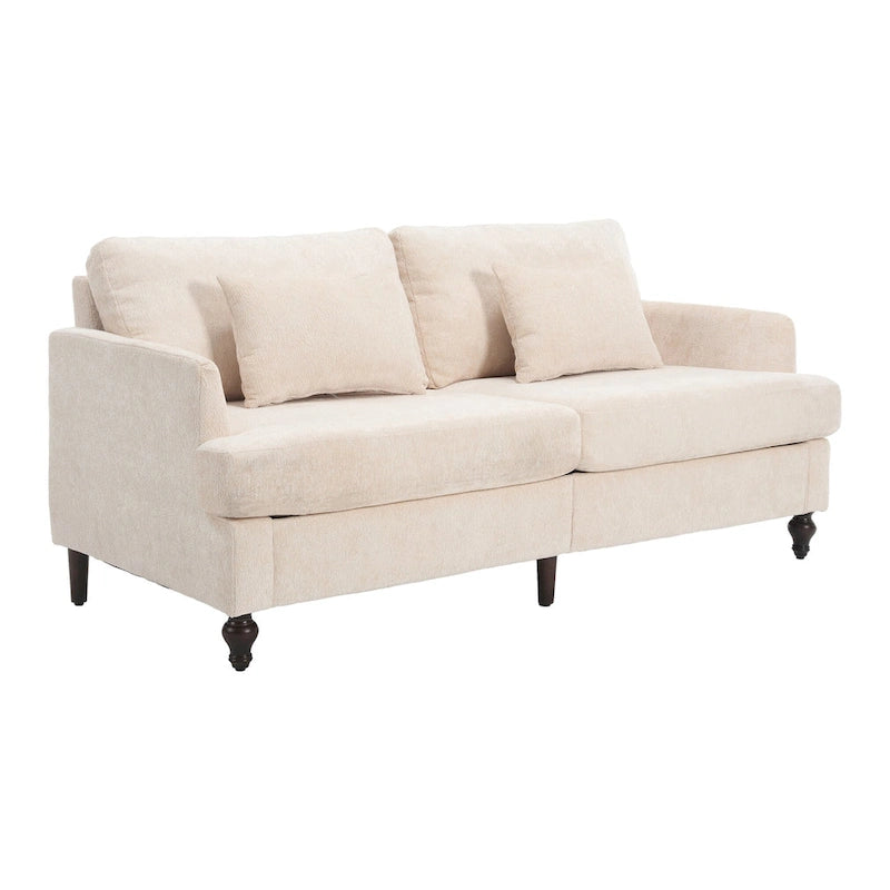 Causeuse moderne en tissu chenille, canapé causeuse rembourré à 2 places