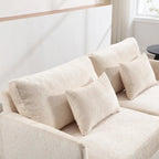 Causeuse moderne en tissu chenille, canapé causeuse rembourré à 2 places