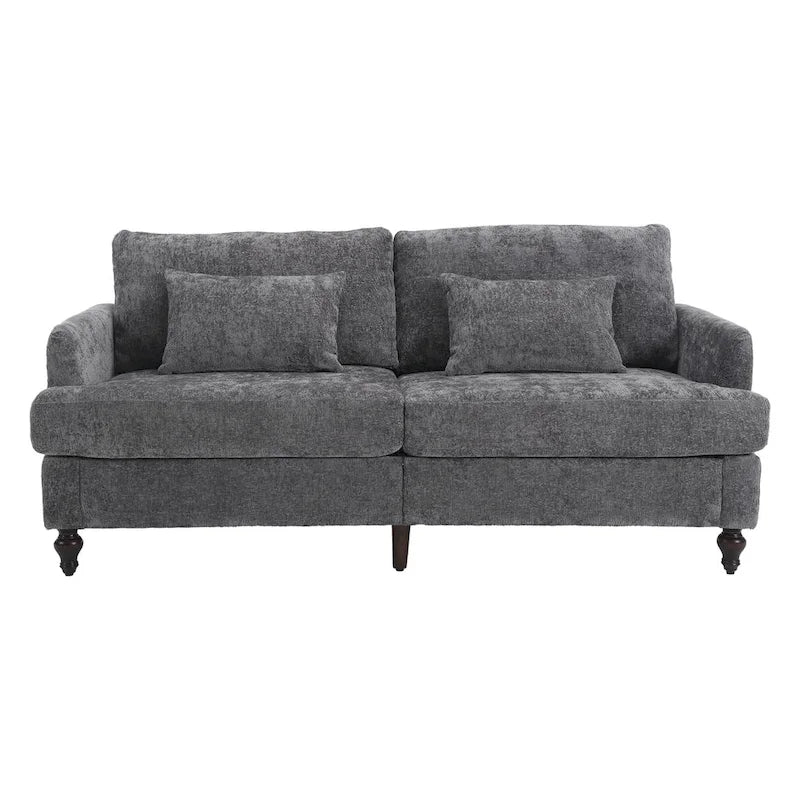 Causeuse moderne en tissu chenille, canapé causeuse rembourré à 2 places