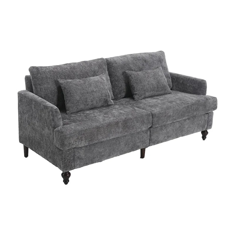 Causeuse moderne en tissu chenille, canapé causeuse rembourré à 2 places