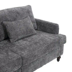 Causeuse moderne en tissu chenille, canapé causeuse rembourré à 2 places