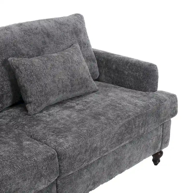 Causeuse moderne en tissu chenille, canapé causeuse rembourré à 2 places