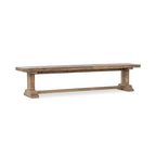 Banc en bois de pin recyclé, style planches rustiques avec finition à base d'eau