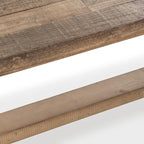 Banc en bois de pin recyclé, style planches rustiques avec finition à base d'eau