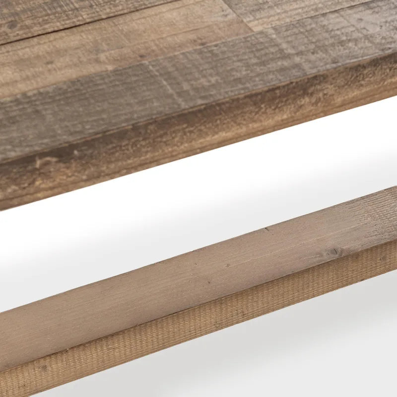 Banc en bois de pin recyclé, style planches rustiques avec finition à base d'eau