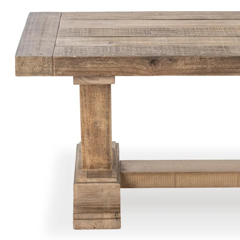 Banc en bois de pin recyclé, style planches rustiques avec finition à base d'eau