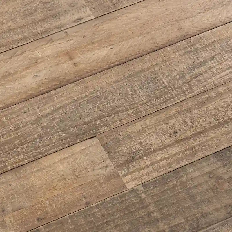 Banc en bois de pin recyclé, style planches rustiques avec finition à base d'eau