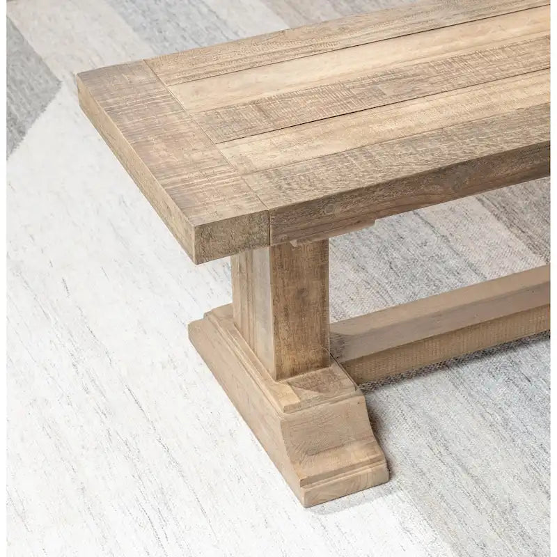 Banc en bois de pin recyclé, style planches rustiques avec finition à base d'eau