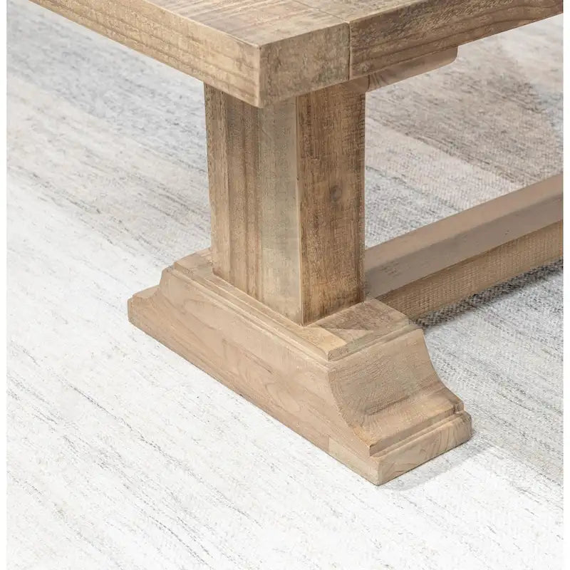 Banc en bois de pin recyclé, style planches rustiques avec finition à base d'eau