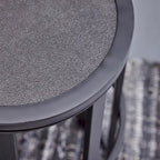 Table d'appoint ronde en carreaux de céramique industrielle avec cadre en fer noir, 28 cm