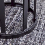 Table d'appoint ronde en carreaux de céramique industrielle avec cadre en fer noir, 28 cm