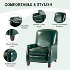 Fauteuil inclinable moderne rétro en cuir véritable avec garniture cloutée et cadre en bois