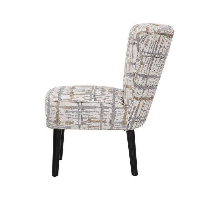 Chaise d'appoint sans accoudoirs avec pieds en bois massif, finition expresso