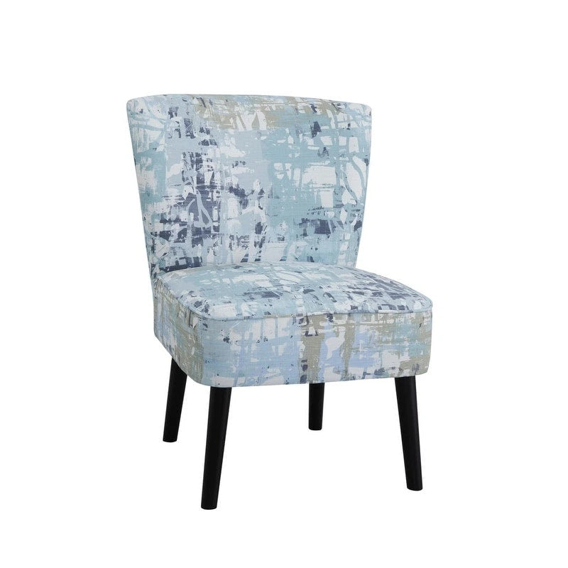 Chaise d'appoint sans accoudoirs avec pieds en bois massif, finition expresso