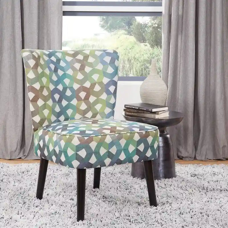 Chaise d'appoint sans accoudoirs avec pieds en bois massif, finition expresso