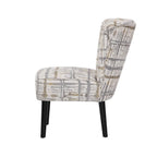 Chaise d'appoint sans accoudoirs avec pieds en bois massif, finition expresso