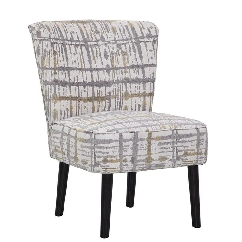 Chaise d'appoint sans accoudoirs avec pieds en bois massif, finition expresso